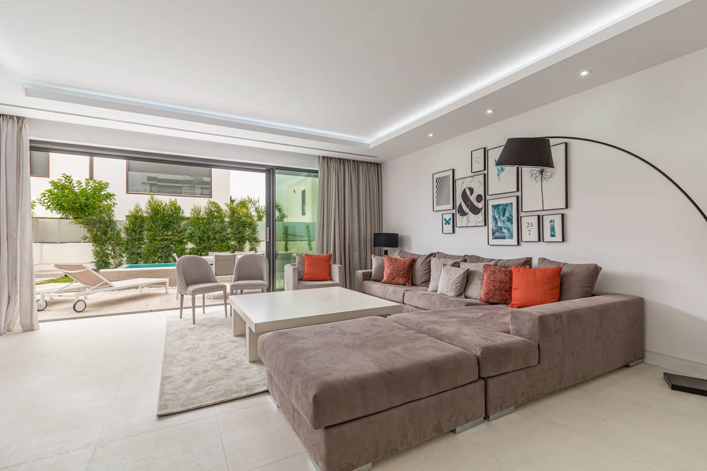 Bright open-plan living room